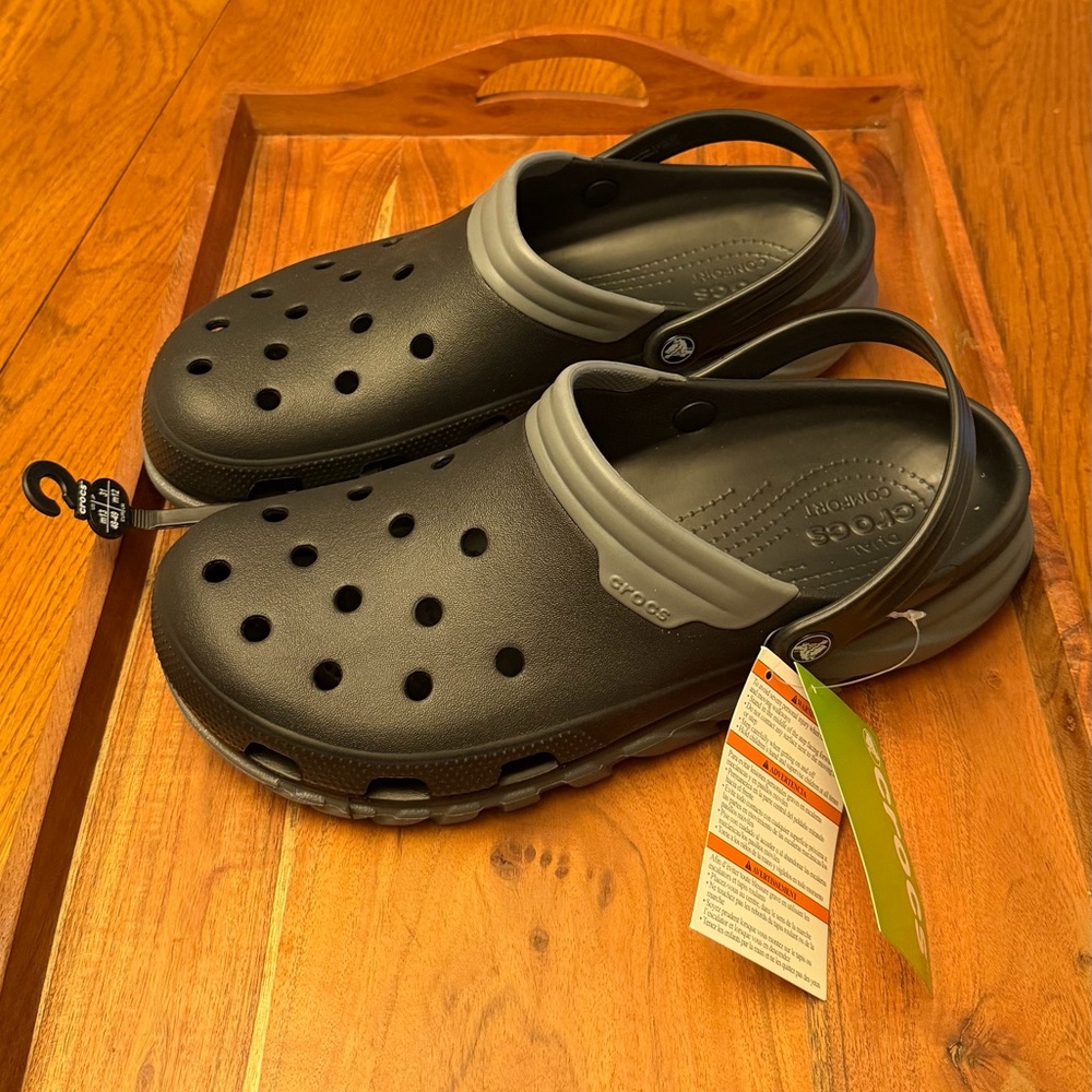 CROCS NWT Duet Max Clog Black/Charcoal Roomy Fit Men’s Size 13
